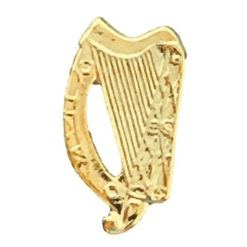 Image 1 of Harp Irish Symbol Badge Gilt Lapel Pin Set x 3