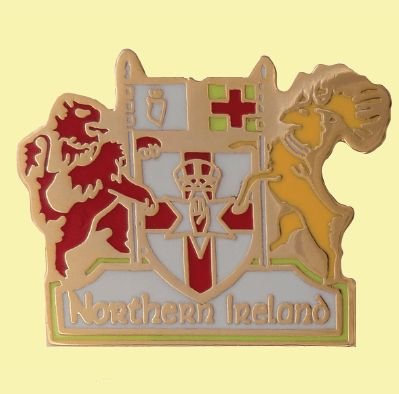 Image 0 of Northern Ireland Coat Of Arms Enamel Badge Lapel Pin Set x 3