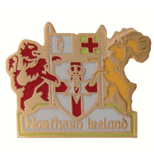Image 1 of Northern Ireland Coat Of Arms Enamel Badge Lapel Pin Set x 3