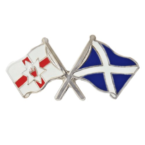 Image 1 of Northern Ireland Saltire Crossed Country Flags Friendship Lapel Pin Set x 3