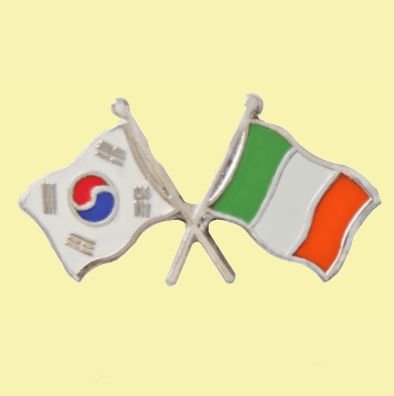 Image 0 of South Korea Ireland Crossed Country Flags Friendship Enamel Lapel Pin Set x 3