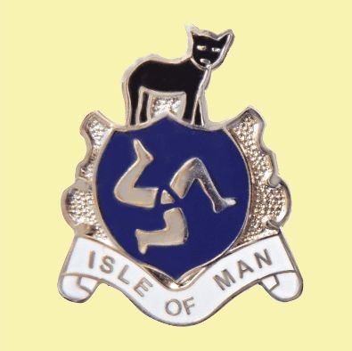 Image 0 of Isle Of Man Crest Manx Cat Badge Lapel Pin Set x 3