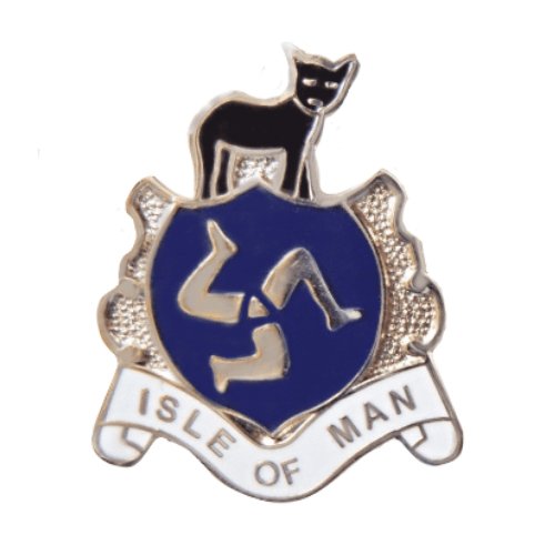 Image 1 of Isle Of Man Crest Manx Cat Badge Lapel Pin Set x 3