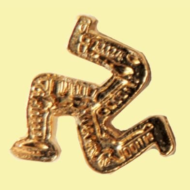 Image 0 of Isle Of Man Three Legs Badge Gilt Lapel Pin Set x 3