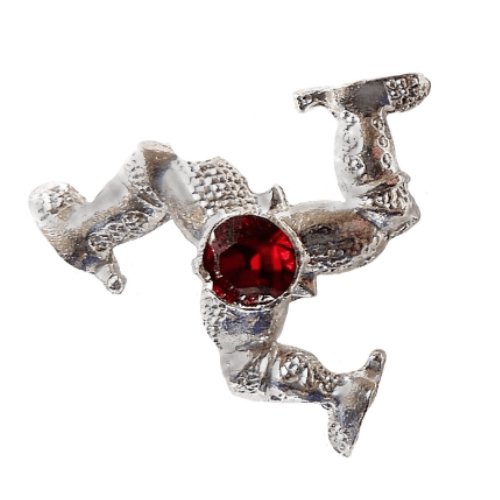 Image 1 of Isle Of Man Three Legs Glass Stone Badge Lapel Pin Set x 3