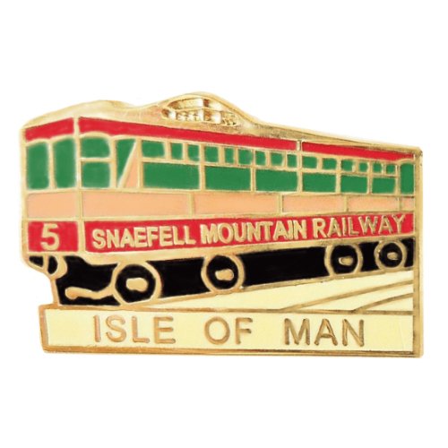 Image 1 of Isle Of Man Snafell Railway Electric Tram Badge Lapel Pin Set x 3