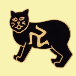 Black Manx Cat Isle Of Man Three Legs Symbol Badge Lapel Pin Set x 3