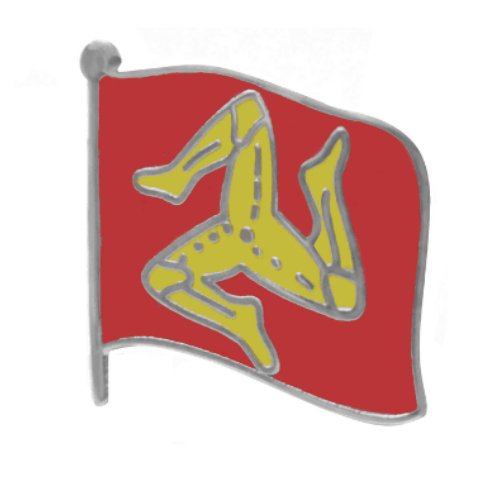 Image 1 of Isle Of Man Three Legs Flag Enamel Badge Lapel Pin Set x 3