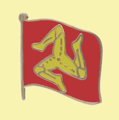 Image 0 of Isle Of Man Three Legs Flag Enamel Badge Small Lapel Pin Set x 3
