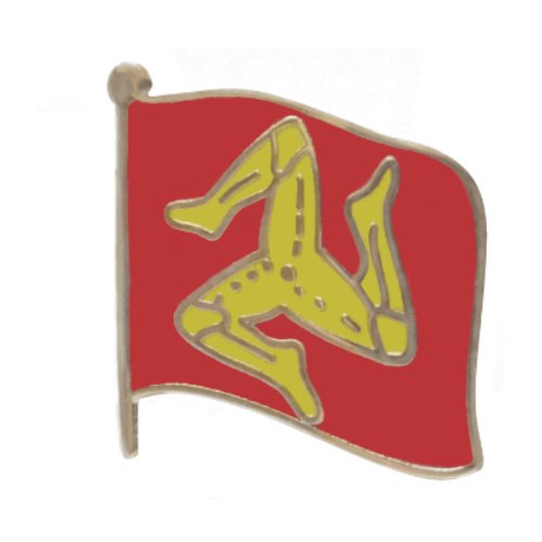 Image 1 of Isle Of Man Three Legs Flag Enamel Badge Small Lapel Pin Set x 3