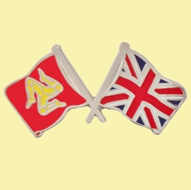 Image 0 of Isle Of Man Union Jack Crossed Country Flags Friendship Enamel Lapel Pin Set x 3
