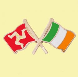 Isle Of Man Ireland Crossed Country Flags Friendship Enamel Lapel Pin Set x 3