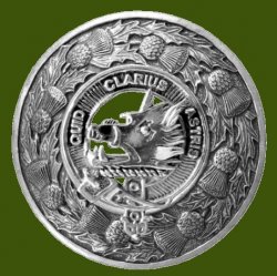 Baillie Clan Crest Thistle Round Stylish Pewter Clan Badge Plaid Brooch
