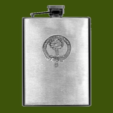 Image 0 of Anderson Clan Badge Stainless Steel Pewter Clan Crest 8oz Hip Flask