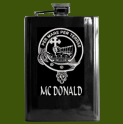 Image 0 of Clan Badge Lasered Black Stainless Steel Clan Crest 8oz Hip Flask