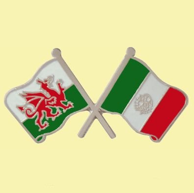 Image 0 of Wales Mexico Crossed Country Flags Friendship Enamel Lapel Pin Set x 3
