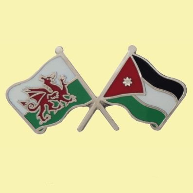 Image 0 of Wales Jordan Crossed Country Flags Friendship Enamel Lapel Pin Set x 3