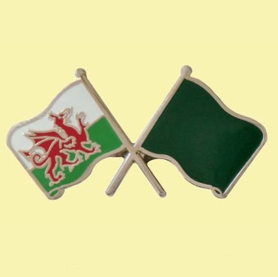 Image 0 of Wales Libya Crossed Country Flags Friendship Enamel Lapel Pin Set x 3