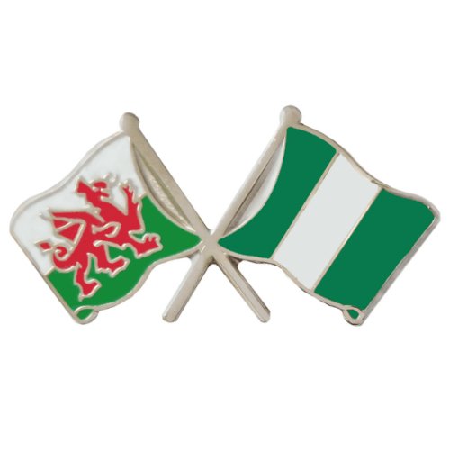 Image 1 of Wales Nigeria Crossed Country Flags Friendship Enamel Lapel Pin Set x 3