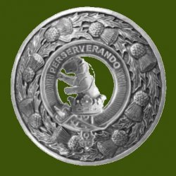 Beveridge Clan Crest Thistle Round Stylish Pewter Clan Badge Plaid Brooch