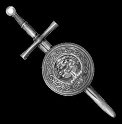 Anderson Clan Badge Sterling Silver Dirk Shield Large Clan Crest Kilt Pin
