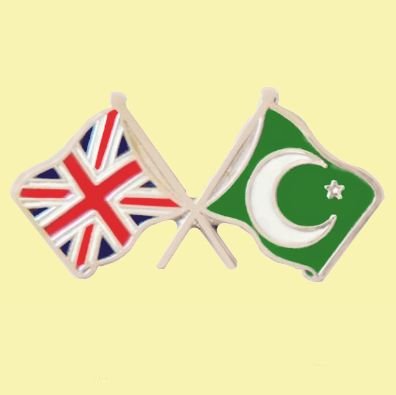 Image 0 of Union Jack Islam Star Crossed Flags Friendship Enamel Lapel Pin Set x 3