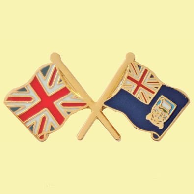 Image 0 of Union Jack Falkland Islands Crossed Flags Friendship Enamel Lapel Pin Set x 3