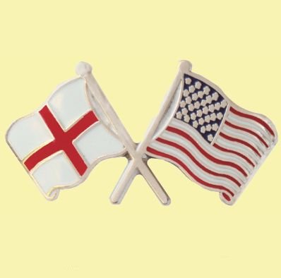 Image 0 of England United States Crossed Country Flags Friendship Enamel Lapel Pin Set x 3