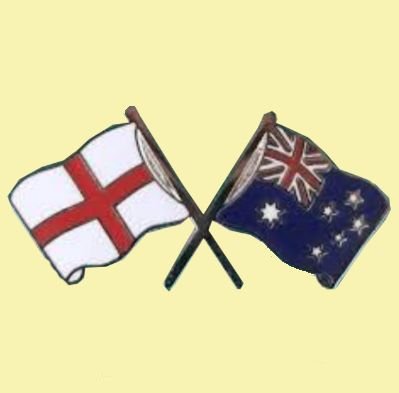 Image 0 of England Australia Crossed Country Flags Friendship Enamel Lapel Pin Set x 3