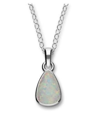 Image 1 of Sahara Sunset Teardrop White Opal Small Sterling Silver Pendant