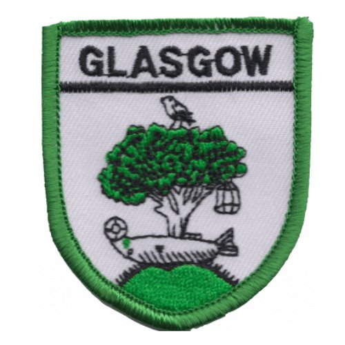 Image 1 of Scotland Glasgow Shield Places Embroidered Cloth Patch Set x 3