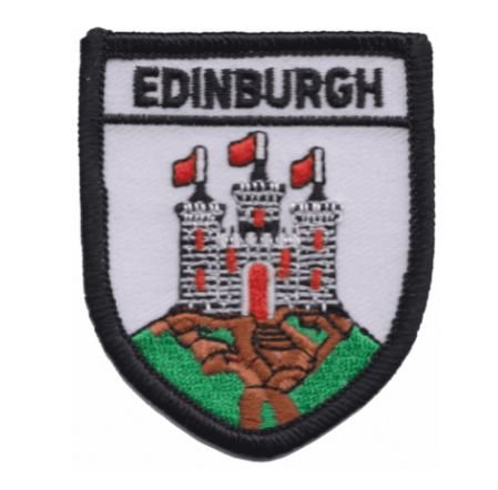 Image 1 of Scotland Edinburgh Castle White Shield Places Embroidered Cloth Patch Set x 3