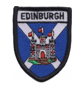 Image 1 of Scotland Edinburgh Castle Saltire Shield Places Embroidered Cloth Patch Set x 3