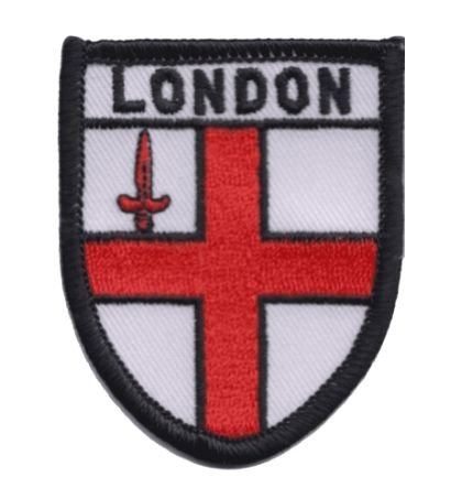 Image 1 of United Kingdom London Shield Places Embroidered Cloth Patch Set x 3