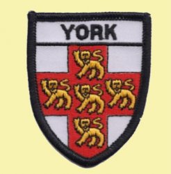 United Kingdom York Shield Places Embroidered Cloth Patch Set x 3