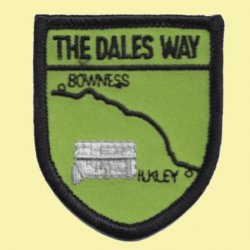 United Kingdom The Dales Way Shield Places Embroidered Cloth Patch Set x 3
