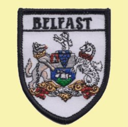 Northern Ireland Belfast Shield Places Embroidered Cloth Patch Set x 3