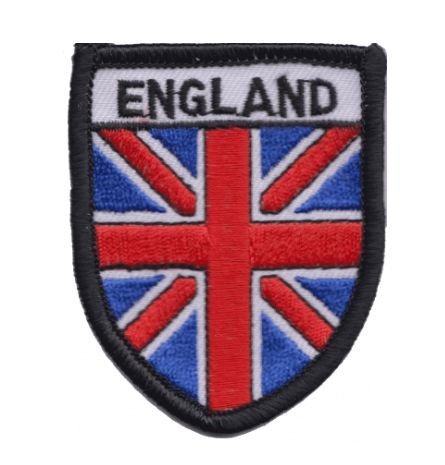 Image 1 of England Union Jack Shield Places Embroidered Cloth Patch Set x 3