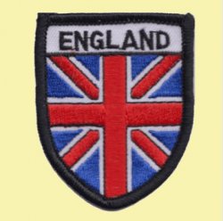 England Union Jack Shield Places Embroidered Cloth Patch Set x 3