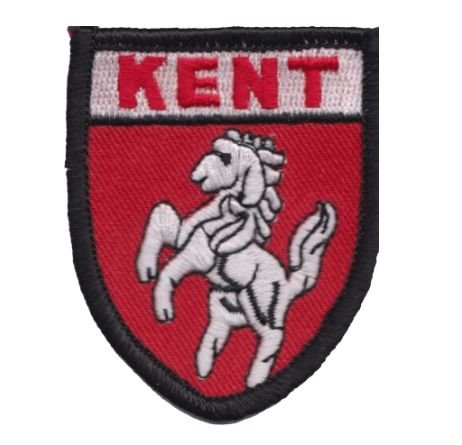 Image 1 of United Kingdom Kent Shield Places Embroidered Cloth Patch Set x 3