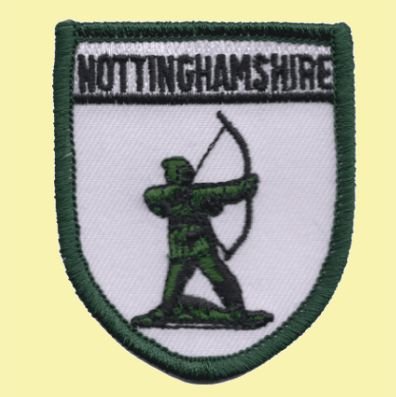 Image 0 of United Kingdom Nottinghamshire Shield Places Embroidered Cloth Patch Set x 3