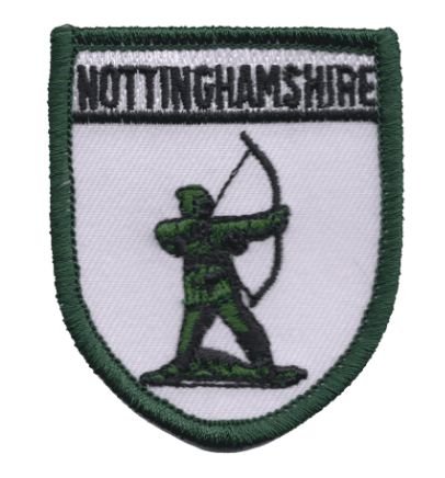 Image 1 of United Kingdom Nottinghamshire Shield Places Embroidered Cloth Patch Set x 3