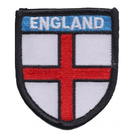 Image 1 of England St George Cross Shield Places Embroidered Cloth Patch Set x 3