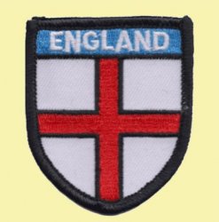 England St George Cross Shield Places Embroidered Cloth Patch Set x 3