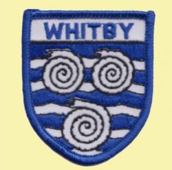 United Kingdom Whitby Yorkshire Shield Places Embroidered Cloth Patch Set x 3