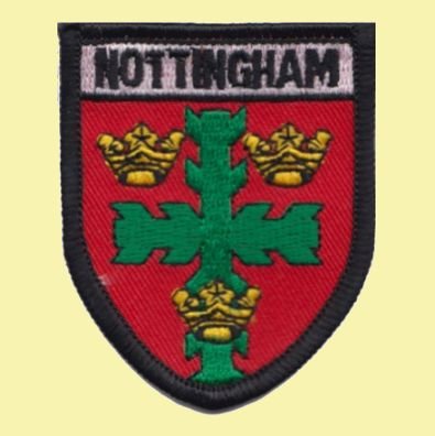 Image 0 of Nottingham Coat Of Arms Shield Places Embroidered Cloth Patch Set x 3