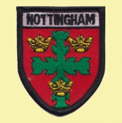 Nottingham Coat Of Arms Shield Places Embroidered Cloth Patch Set x 3