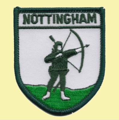 Image 0 of Nottingham Robin Hood Shield Places Embroidered Cloth Patch Set x 3