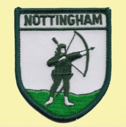 Nottingham Robin Hood Shield Places Embroidered Cloth Patch Set x 3