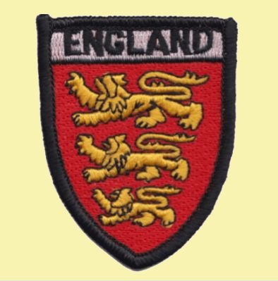 Image 0 of England Three Lions Shield Places Embroidered Cloth Patch Set x 3